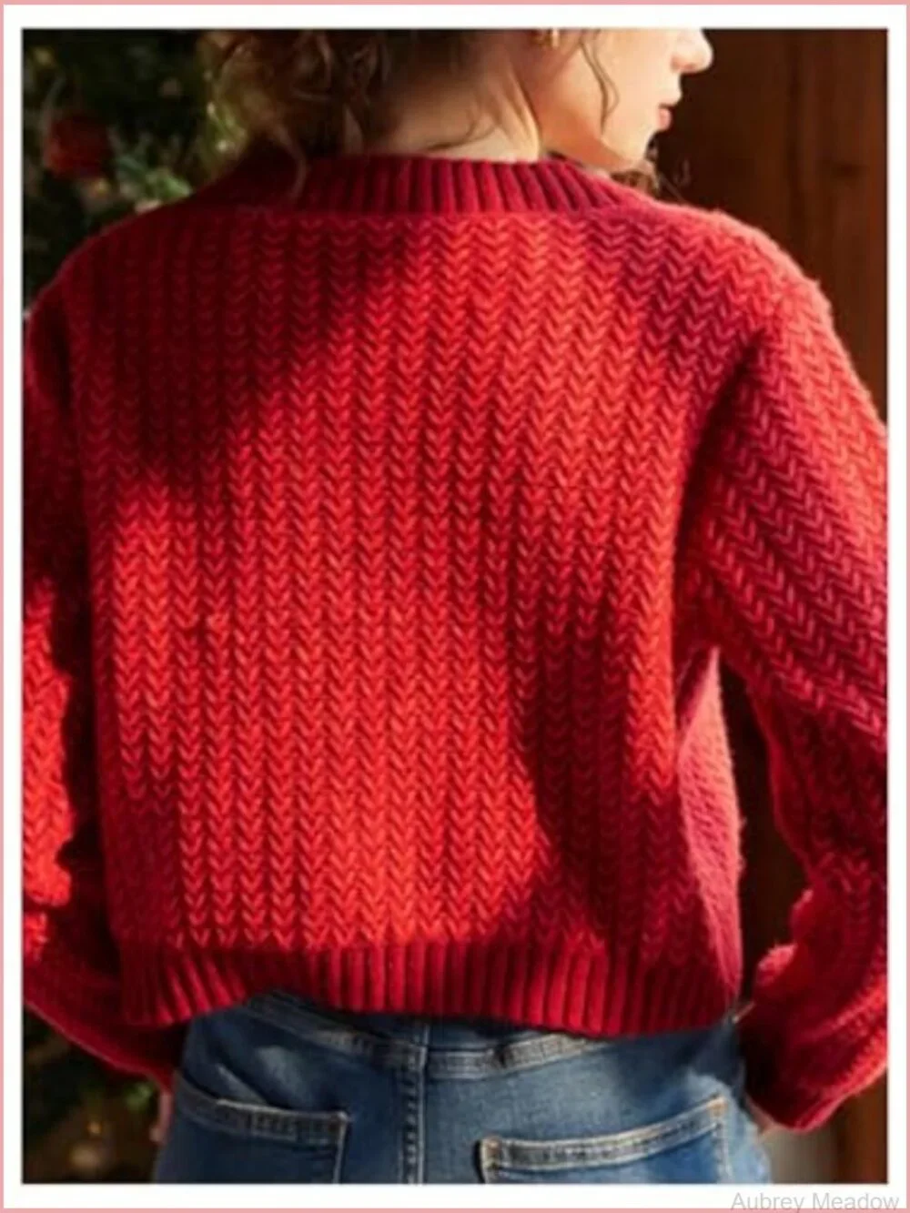 Cropped Cardigan Fall Long Sleeve Open Front Cardigans Button Down Knit Sweater - Picture 2 of 5